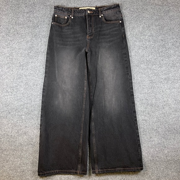 Non-Foya Archive Jeans Mens 32x29 Black Baggy Denim